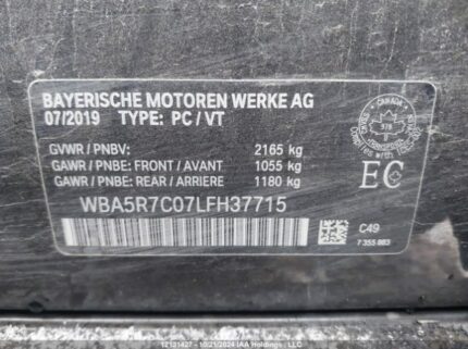 WBA5R7C07LFh37715 2020 BMW