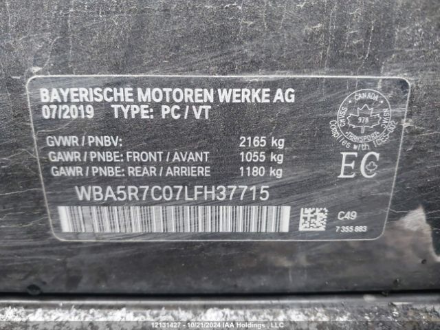 WBA5R7C07LFh37715 2020 BMW