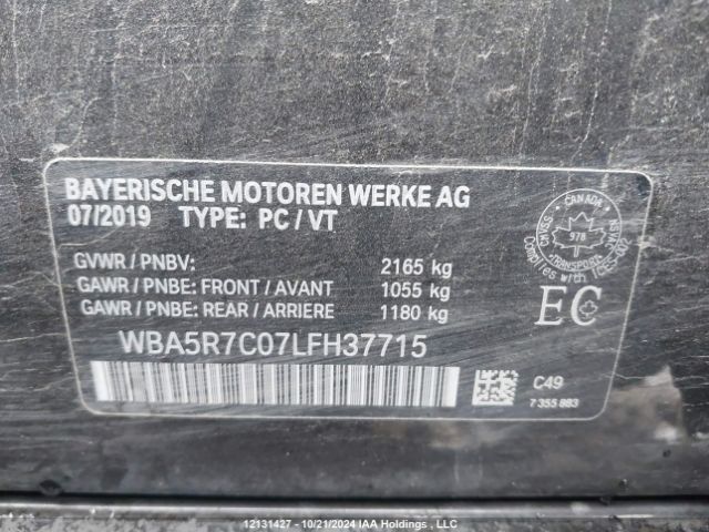 WBA5R7C07LFh37715 2020 BMW