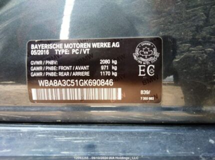 WBA8A3C51GK690846 2016 BMW