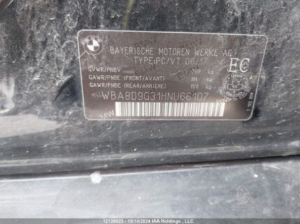 WBA8D9G31HNu66107 2017 BMW