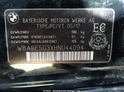 WBA8E5G3XHNU44094 2017 BMW