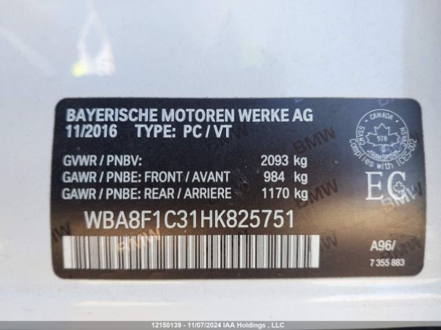 WBA8F1C31HK825751 2017 BMW