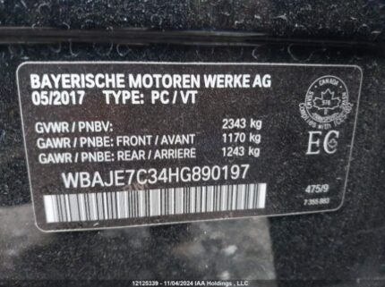 WBAJE7C34HG890197 2017 BMW