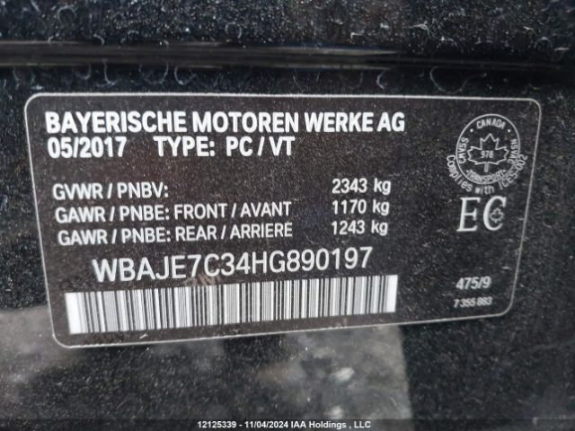 WBAJE7C34HG890197 2017 BMW