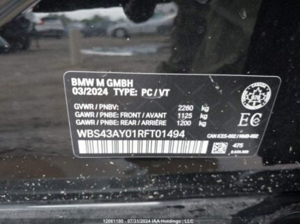 WBS43AY01RFt01494 2024 BMW