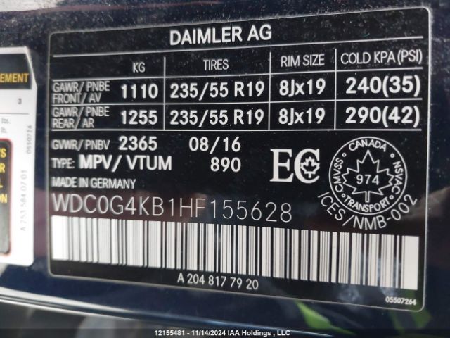 WDC0G4KB1HF155628 2017 MERCEDES-BENZ