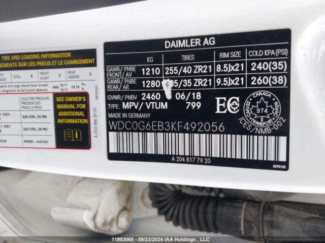 WDC0G6EB3KF492056 2019 MERCEDES-BENZ