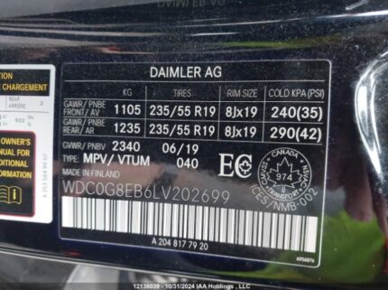 WDC0G8EB6LV202699 2020 MERCEDES-BENZ