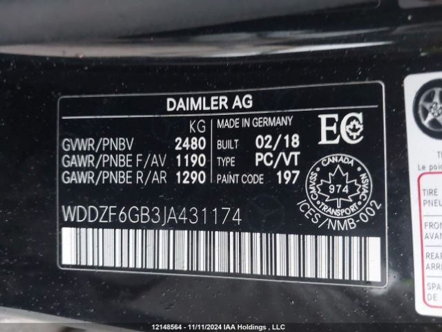 WDDZF6GB3JA431174 2018 MERCEDES-BENZ