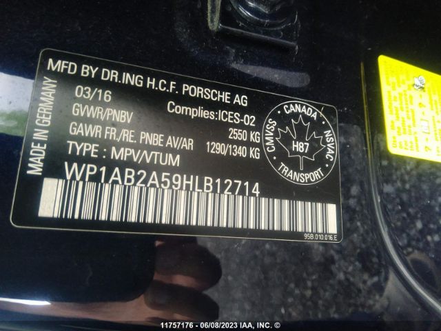 WP1AB2A59HLB12714 2017 PORSCHE