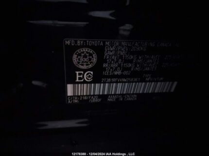 2T3B1RFV4NW258361 2022 TOYOTA