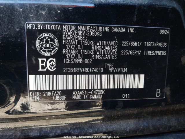 2T3B1RFV4RC474010 2024 TOYOTA