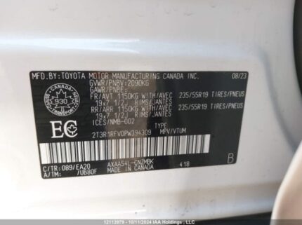 2T3R1RFV0PW394309 2023 TOYOTA