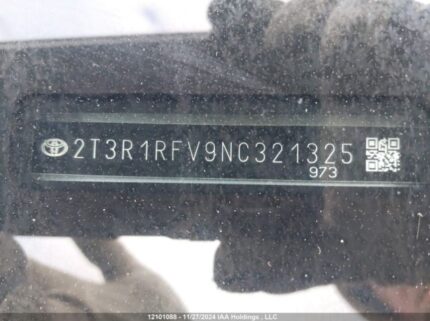 2T3R1RFV9NC321325 2022 TOYOTA