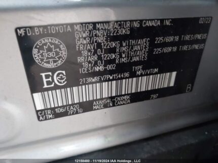 2T3RWRFV7PW154496 2023 TOYOTA