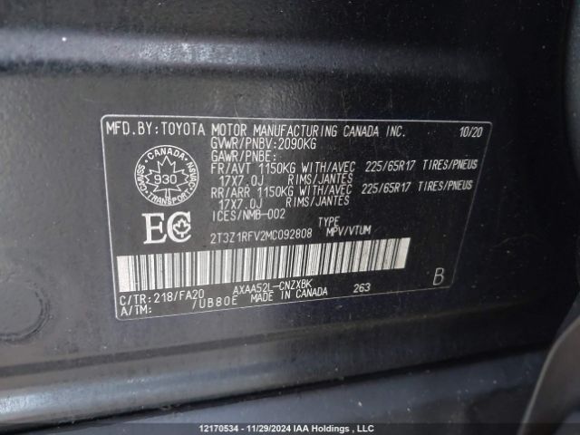 2T3Z1RFV2MC092808 2021 TOYOTA
