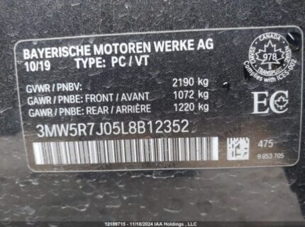 3MW5R7J05L8b12352 2020 BMW