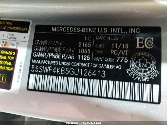55SWF4KB5GU126413 2016 MERCEDES-BENZ