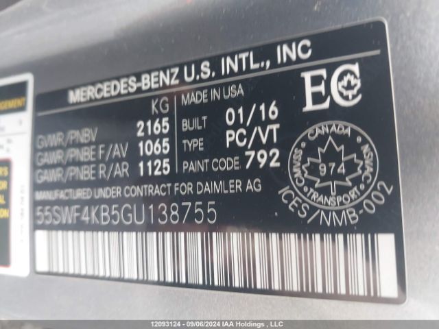 55SWF4KB5GU138755 2016 MERCEDES-BENZ