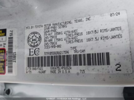 5TFKB5DB2RX217596 2024 TOYOTA