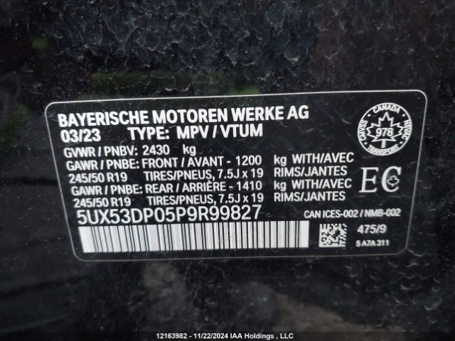 5UX53DP05P9R99827 2023 BMW