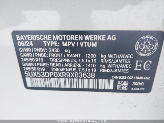 5UX53DP0XR9x03638 2024 BMW