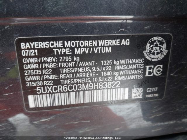 5UXCR6C03M9h83822 2021 BMW