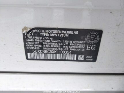 5UXCR6C5XKLl08354 2019 BMW