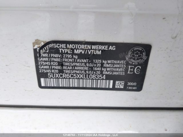 5UXCR6C5XKLl08354 2019 BMW