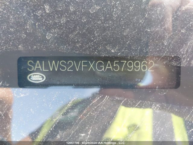 SALWS2VFXGA579962 2016 LAND ROVER
