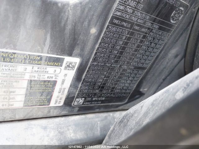 SALYL2FX6KA225849 2019 LAND ROVER