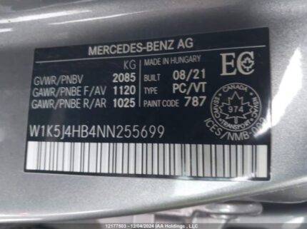 W1K5J4HB4NN255699 2022 MERCEDES-BENZ