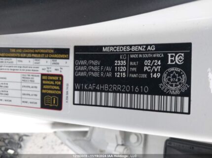 W1KAF4HB2RR201610 2024 MERCEDES-BENZ