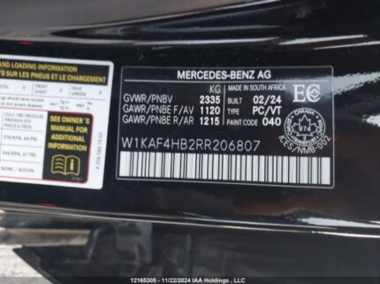 W1KAF4HB2RR206807 2024 MERCEDES-BENZ