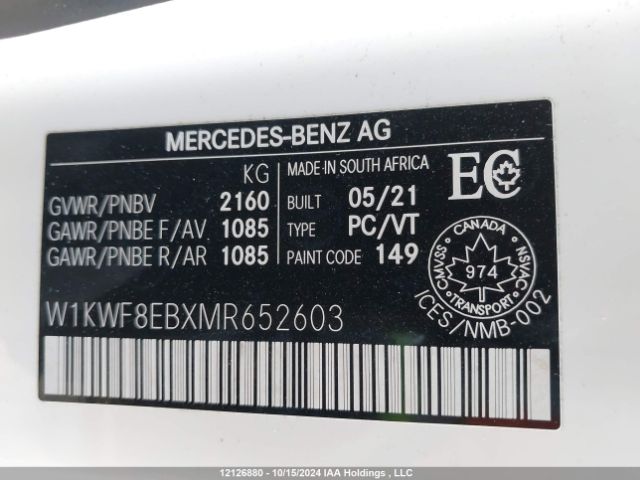 W1KWF8EBXMRb70781 2021 MERCEDES-BENZ