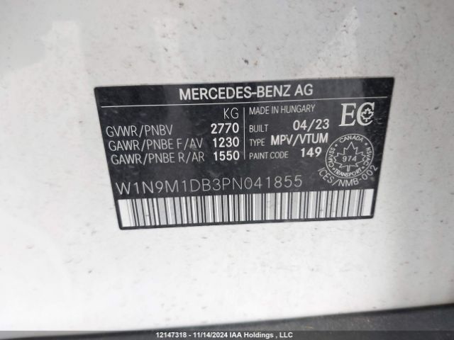 W1N9M1DB3PN041855 2023 MERCEDES-BENZ