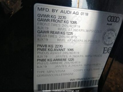 WA19NAF43JA128117 2018 AUDI