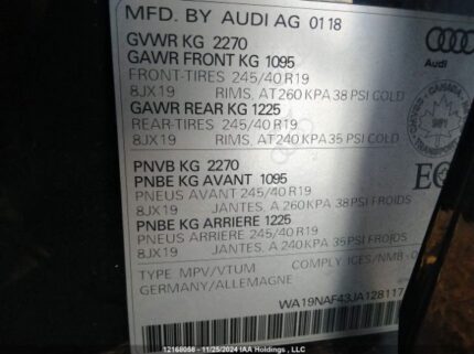 WA19NAF43JA128117 2018 AUDI