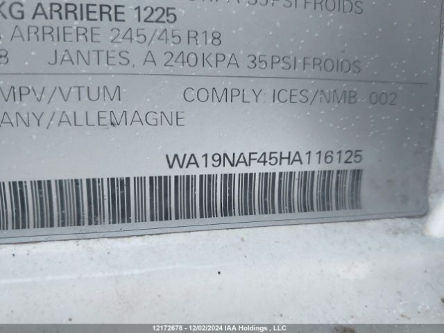 WA19NAF45HA116125 2017 AUDI