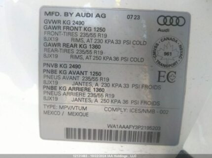 WA1AAAFY3P2195203 2023 AUDI