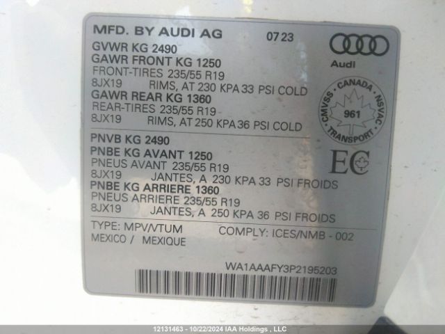 WA1AAAFY3P2195203 2023 AUDI