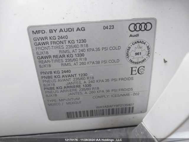 WA1ABAFY9P2135407 2023 AUDI