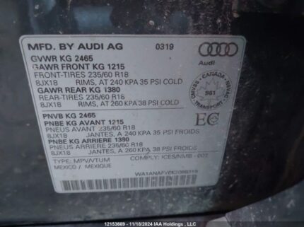 WA1ANAFY6K2088319 2019 AUDI