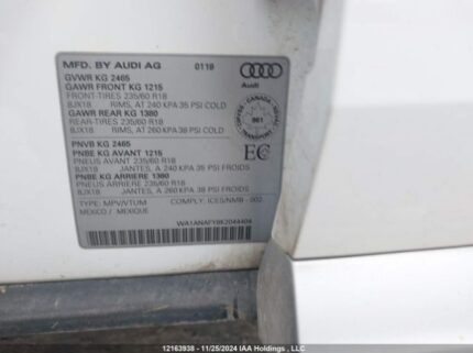 WA1ANAFY8K2044404 2019 AUDI