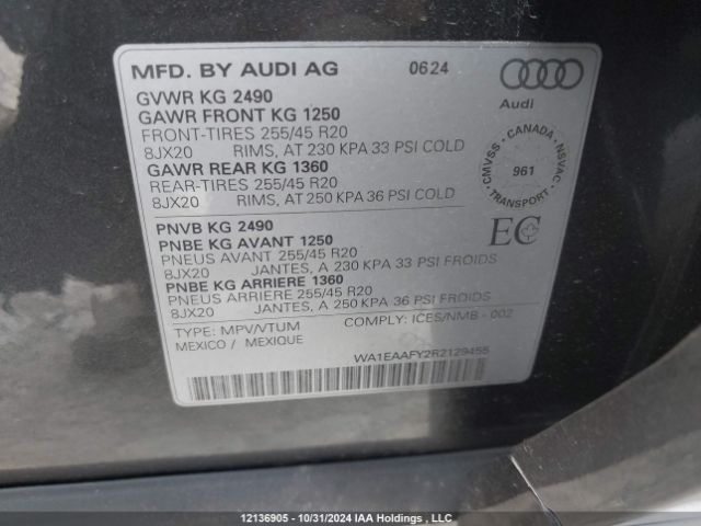WA1EAAFY2R2129455 2024 AUDI