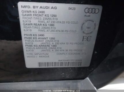 WA1EAAFY7P2132624 2023 AUDI