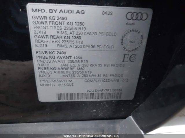WA1EAAFY7P2132624 2023 AUDI