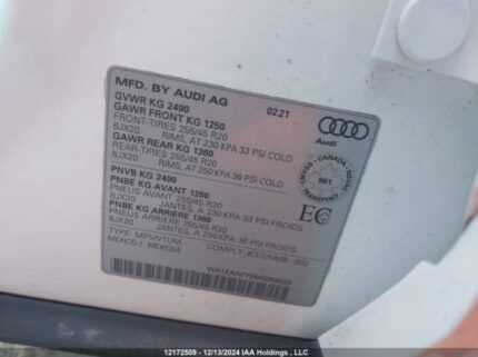 WA1EAAFY9M2059039 2021 AUDI
