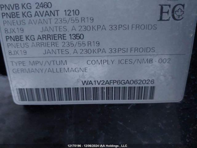 WA1V2AFP6GA062026 2016 AUDI